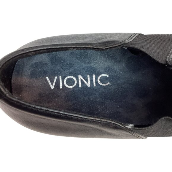 Vionic Stanton Wedge Pump Womens 9 Leather Booties Black - Picture 10 of 11